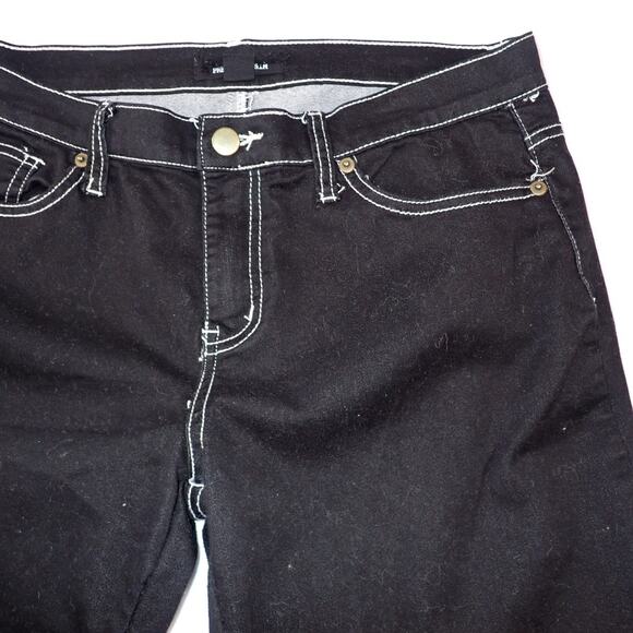 Womens Black Mid Rise Jeggings Pants 31 x 36 Sz 10 Medium Zip Hem At Ankles - Picture 1 of 8